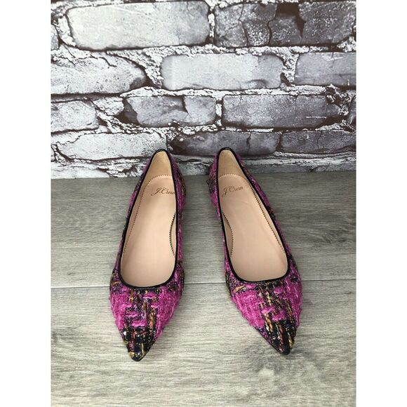 J. Crew K2904 Pink Fresh Berry Tweed Pointed Toe Flats Women’s Sz 7M US/38EU - Picture 16 of 16